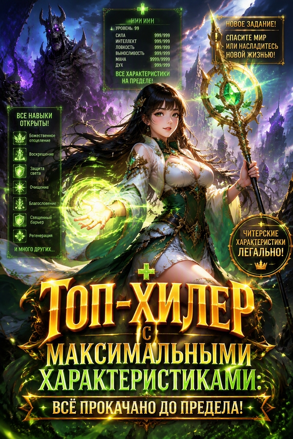 Топ-хилер с максимальными характеристиками: всё прокачано до предела! - обкладинка ранобе читати онлайн