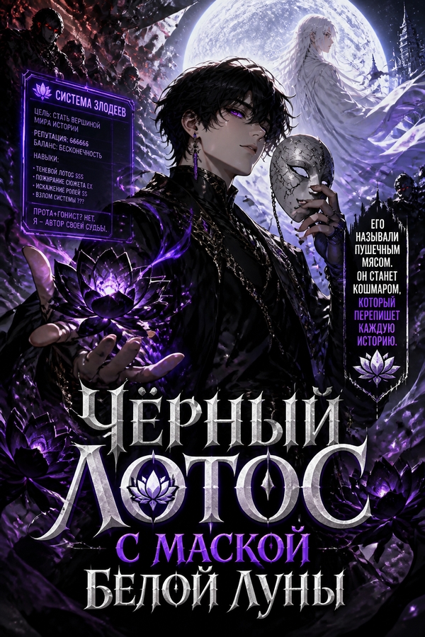 Чёрный лотос с маской белой луны - обложка ранобэ читать онлайн