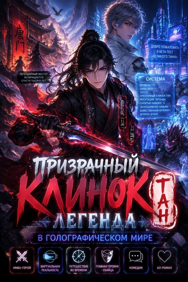 Призрачный клинок Тан: Легенда в голографическом мире - обложка ранобэ читать онлайн