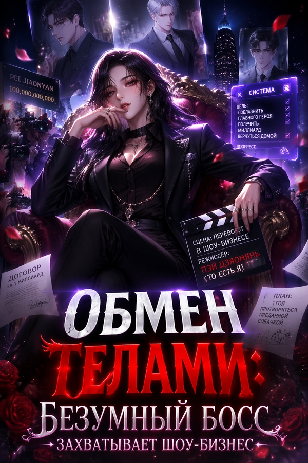 Обмен телами: Безумный босс захватывает шоу-бизнес - обложка ранобэ читать онлайн