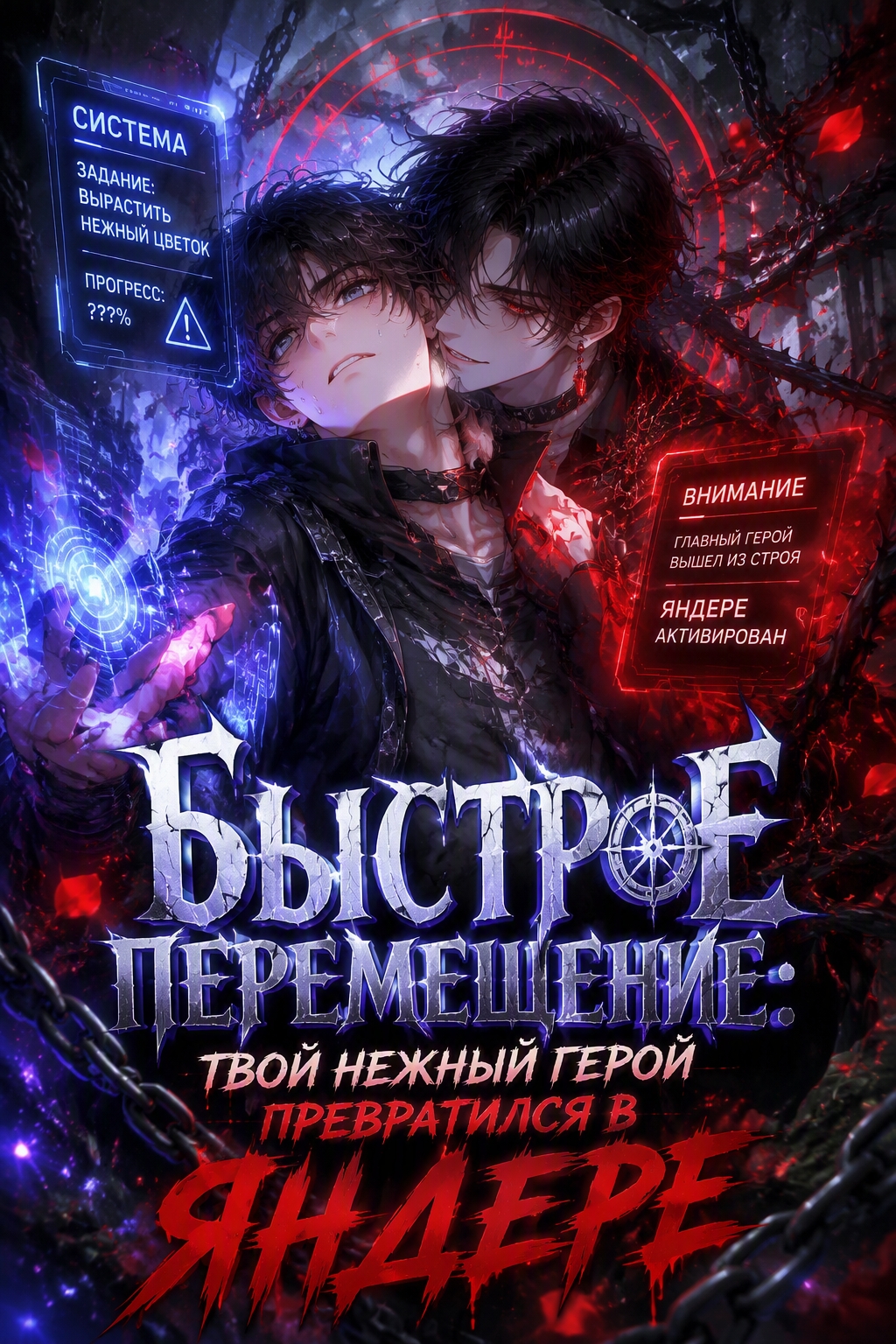 Быстрое перемещение: Твой нежный герой превратился в яндере - обложка ранобэ читать онлайн