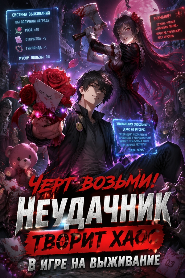 Черт возьми! Неудачник творит хаос в игре на выживание - обложка ранобэ читать онлайн