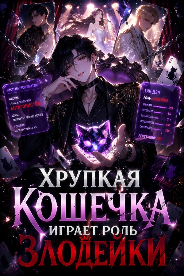 Хрупкая кошечка играет роль злодейки - обложка ранобэ читать онлайн