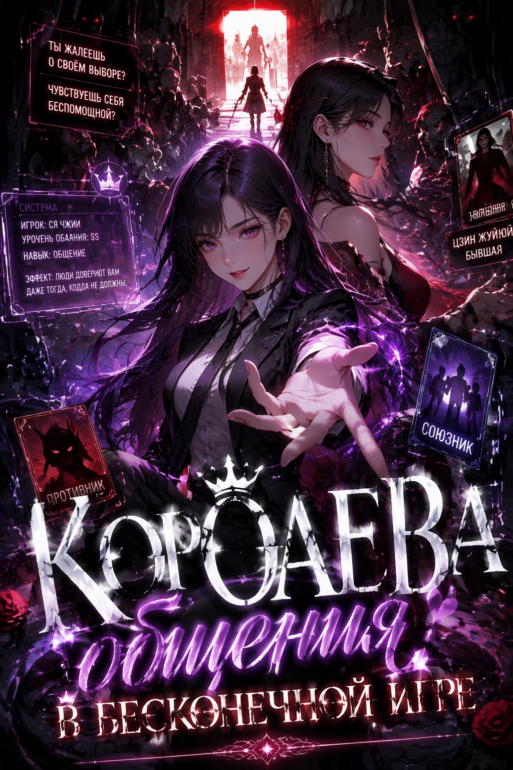 Королева общения в бесконечной игре - обложка ранобэ читать онлайн
