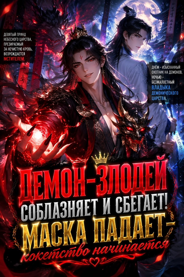 Демон-злодей соблазняет и сбегает! Маска падает — кокетство начинается - обложка ранобэ читать онлайн