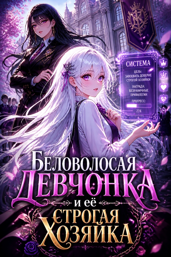 Беловолосая девчонка и её строгая хозяйка - обложка ранобэ читать онлайн