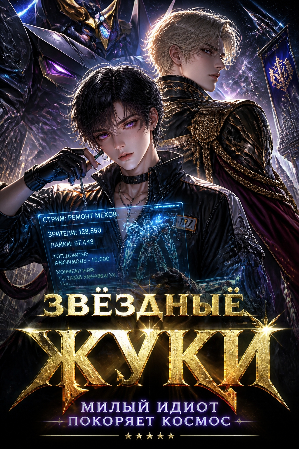 Звёздные жуки: Милый идиот покоряет космос - обложка ранобэ читать онлайн