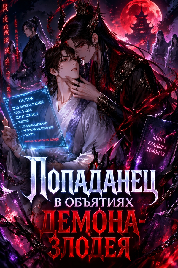 Попаданец в объятиях демона-злодея - обложка ранобэ читать онлайн