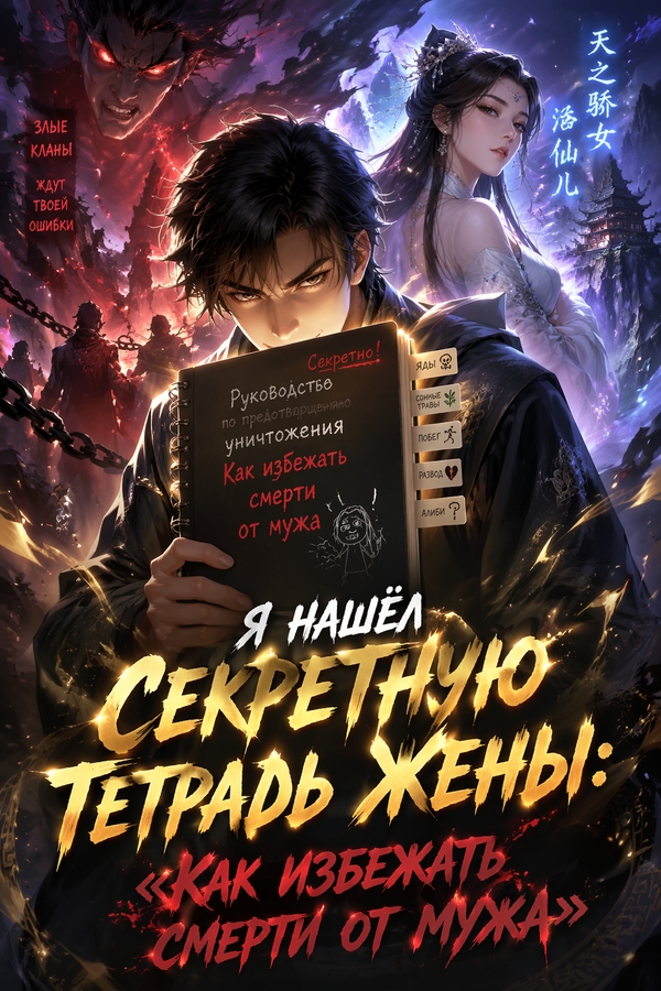 Я нашёл секретную тетрадь жены: «Как избежать смерти от мужа - обложка ранобэ читать онлайн