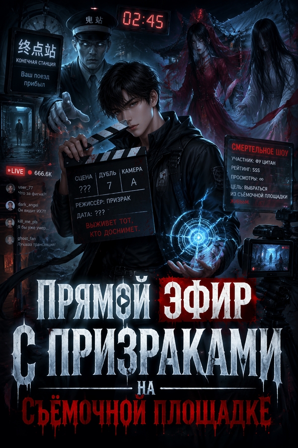 Прямой эфир с призраками на съёмочной площадке - обложка ранобэ читать онлайн