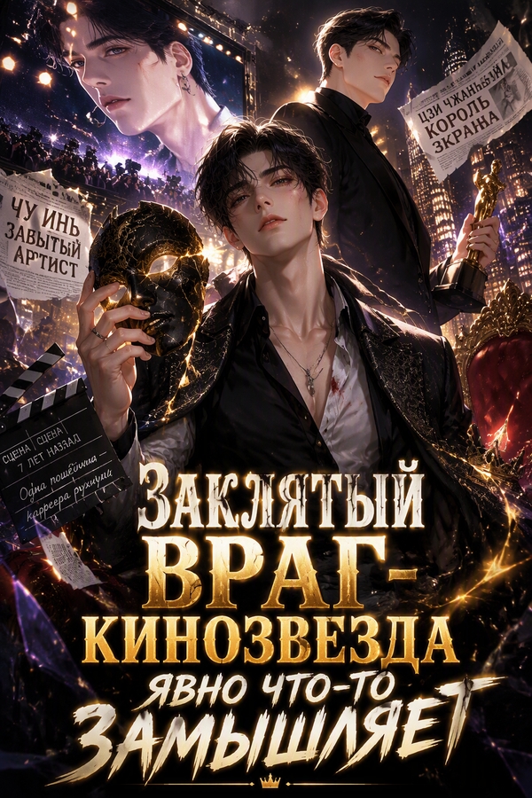 Заклятый враг-кинозвезда явно что-то замышляет - обкладинка ранобе читати онлайн