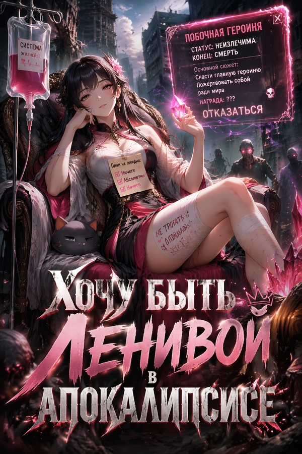 Хочу быть ленивой в апокалипсисе - обложка ранобэ читать онлайн
