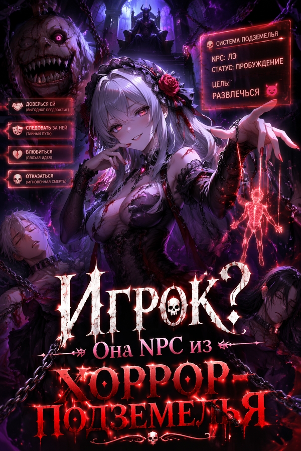 Игрок? Она NPC из хоррор-подземелья - обложка ранобэ читать онлайн