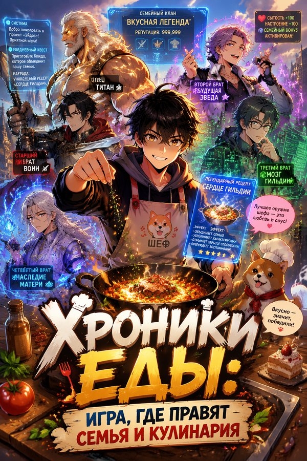 Хроники еды: Игра, где правят семья и кулинария - обложка ранобэ читать онлайн