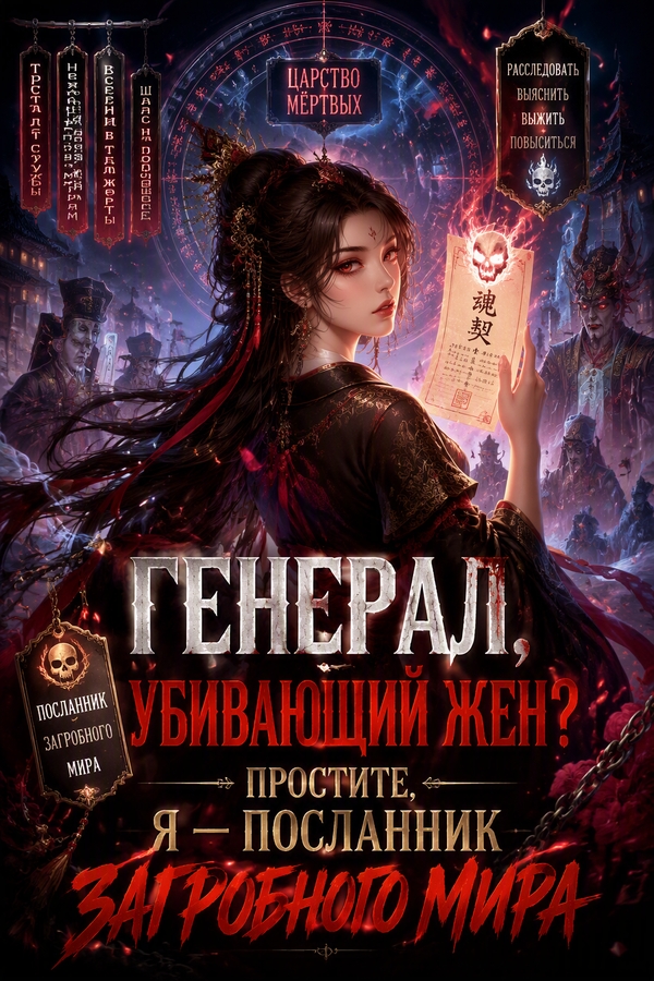 Генерал, убивающий жен? Простите, я — посланник загробного мира - обложка ранобэ читать онлайн