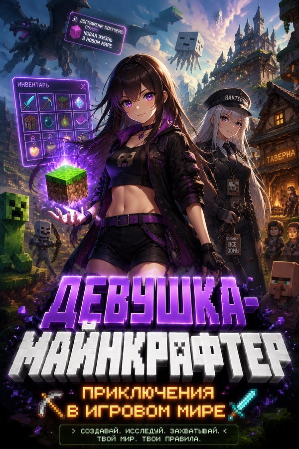 Девушка-майнкрафтер: Приключения в игровом мире - обложка ранобэ читать онлайн