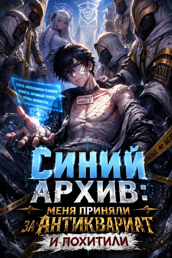 Синий архив: Меня приняли за антиквариат и похитили - обложка ранобэ читать онлайн