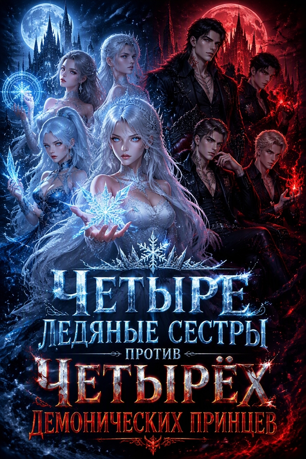 Четыре ледяные сестры против четырёх демонических принцев - обложка ранобэ читать онлайн