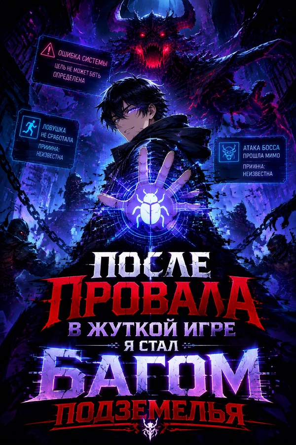 После провала в жуткой игре я стал багом подземелья - обложка ранобэ читать онлайн