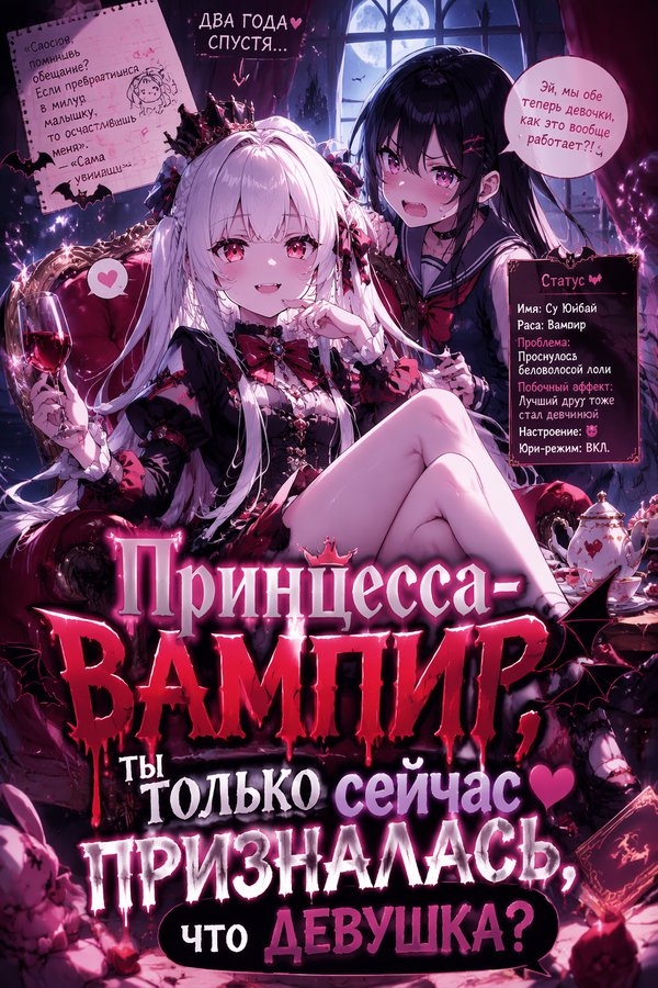 Принцесса-вампир, ты только сейчас призналась, что девушка? - обложка ранобэ читать онлайн
