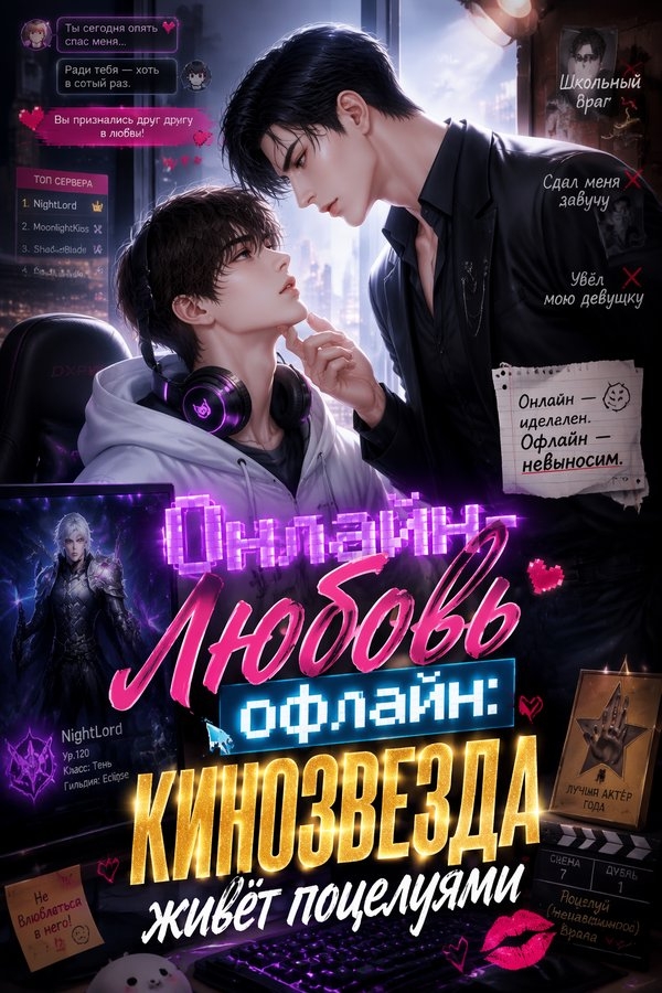 Онлайн-любовь офлайн: кинозвезда живёт поцелуями - обложка ранобэ читать онлайн