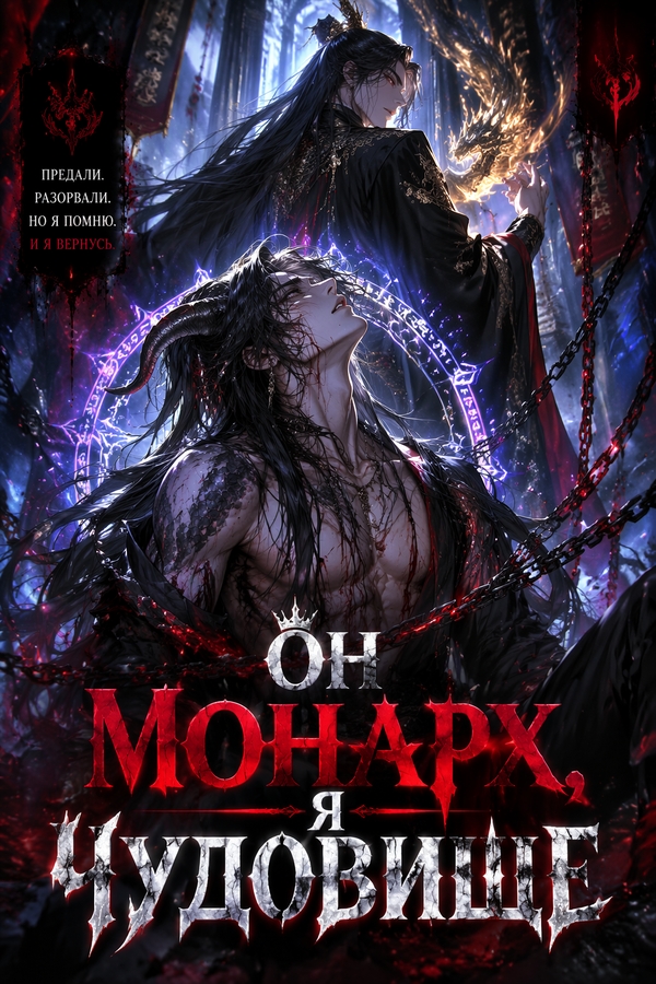 Он монарх, я чудовище - обложка ранобэ читать онлайн