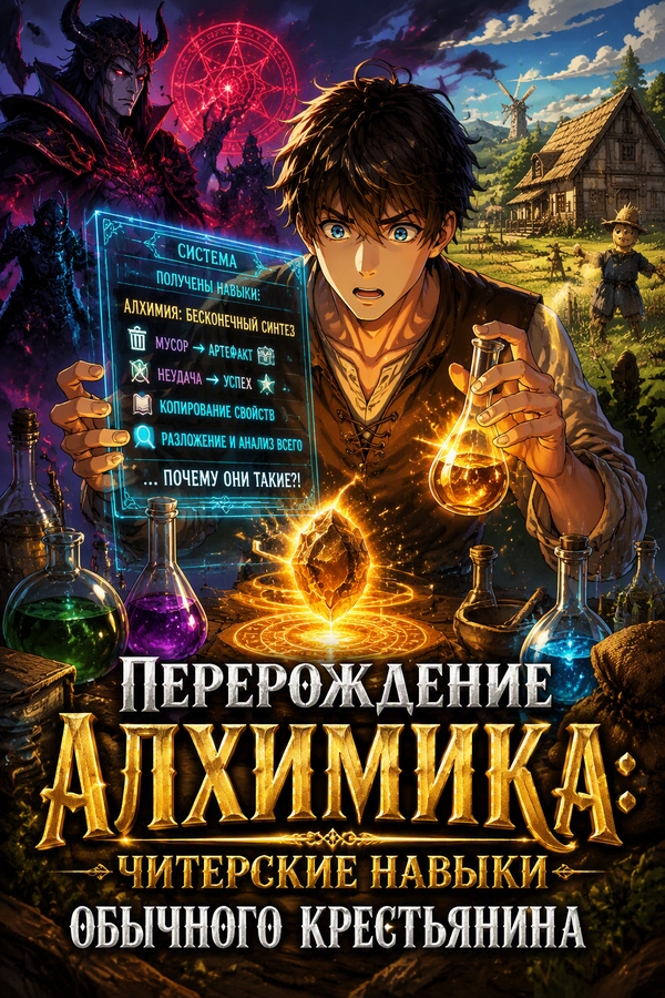 Перерождение алхимика: Читерские навыки обычного крестьянина - обложка ранобэ читать онлайн